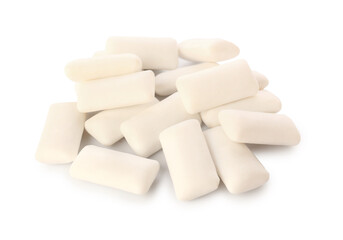 Fototapeta na wymiar Tasty chewing gums on white background