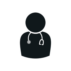 doctor user icon, healthcare professional avatar, medical aid pictogram isolated, online consultation