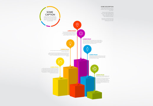 Chart Infographic Layout with Droplet Pointers