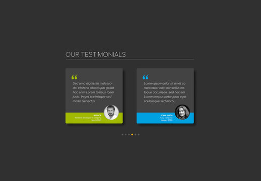 Dark Testimonials Review Opinion Section Layout Template