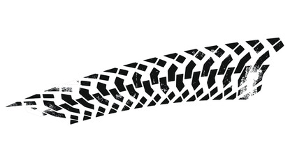 Tyre print with grunge effect. Vector illustration.
