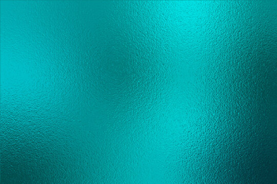 Teal texture foil. Turquoise metallic effect. Emerald shine background. Blue green color surface. Backdrop metal plate texture. Metallic pattern foil for design, cards, banners, covers, prints. Vector