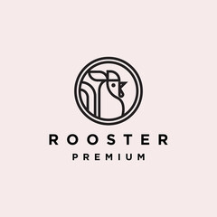 rooster logo vector circle icon illustration