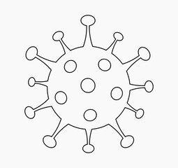 Coronavirus virus outline shape icon. COVID-19 pandemic virus.