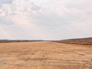 concrete road in Belarus airport abandoned