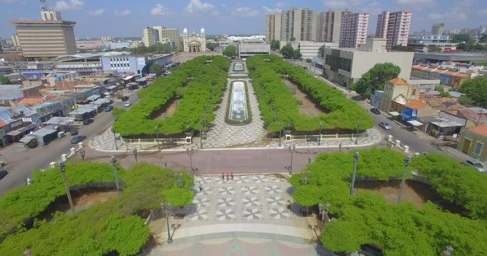 Aerial view of Plaza del Rosario de Nuestra se&ntilde;ora de Chiquinquir&aacute;, in Maracaibo, Venezuela