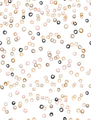 Simple Irregular Geometric Seamless Vector Patterns. Hand Drawn Circles Isolated on a White Background. Cute Dotted Layout ideal for Fabric, Textile. Abstract Doodle Print.