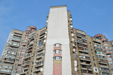 Modern residential area in Kiev. Exterior.Streets,buildings,detales. 