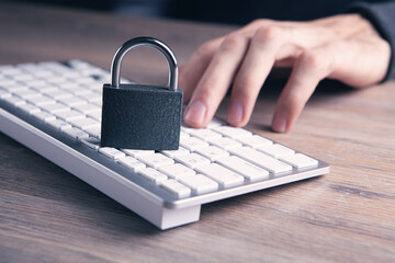 Internet and computer security concept.