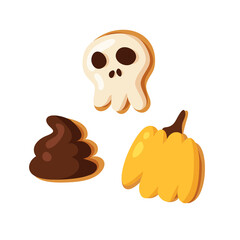 Hand drawn Halloween illustration Cookie. Creative Cartoon Style art work. Actual vector drawing food and drink for Party. Artistic isolated Season objects