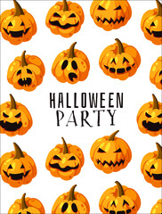 Cartoon Character Jack-o-lantern. Hand drawn stylish Halloween vegetable. Autumn Vector  drawing fresh 
food. Vegan Illustration Pumpkin Spice Season