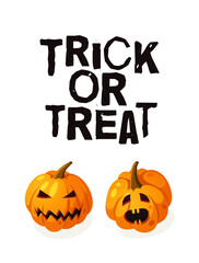 Cartoon Character Jack-o-lantern. Hand drawn stylish Halloween vegetable. Autumn Vector  drawing fresh 
food. Vegan Illustration Pumpkin Spice Season