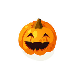 Cartoon Character Jack-o-lantern. Hand drawn stylish Halloween vegetable. Autumn Vector  drawing fresh 
food. Vegan Illustration Pumpkin Spice Season