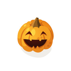 Cartoon Character Jack-o-lantern. Hand drawn stylish Halloween vegetable. Autumn Vector  drawing fresh organic food. Vegan Illustration Pumpkin Spice Season