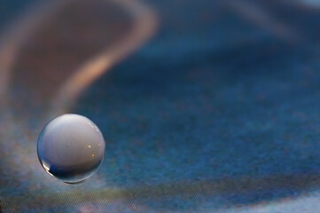 crystal ball close up view in computer screen image background with copy space