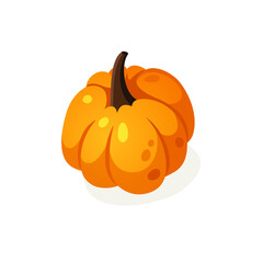 Cartoon Pumpkin Spice Season Image. Hand drawn stylish vegetable. Vector drawing fresh organic food. Summer illustration vegan ingrediens for smoothies or Pie