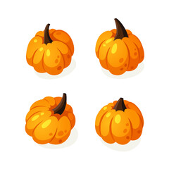 Cartoon Pumpkin Spice Season Image. Hand drawn stylish vegetable. Vector drawing fresh organic food. Summer illustration vegan ingrediens for smoothies or Pie