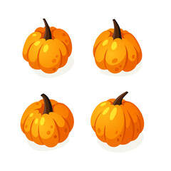 Cartoon Pumpkin Spice Season Image. Hand drawn stylish vegetable. Vector drawing fresh organic food. Summer illustration vegan ingrediens for smoothies or Pie