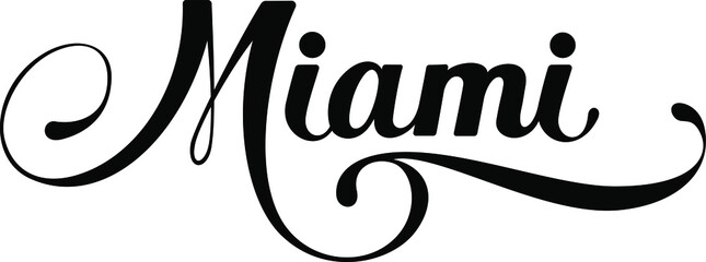 Naklejka premium Miami - custom calligraphy text