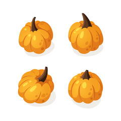 Cartoon Pumpkin Spice Season Image. Hand drawn stylish vegetable. Vector drawing fresh organic food. Summer illustration vegan ingrediens for smoothies or Pie