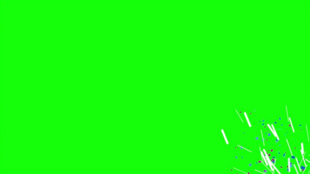 Confetti 4K Animation with Green Screen. Modern Canon fire confetti. HD Confetti Celebration loop with keying screen.