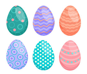 Easter vector card, cute eggs in bright colors.