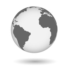Globe shape in realistic style with Shadow