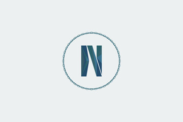 N letter badge iconic logo design template