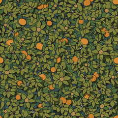 Seamless repeating pattern of tangerines