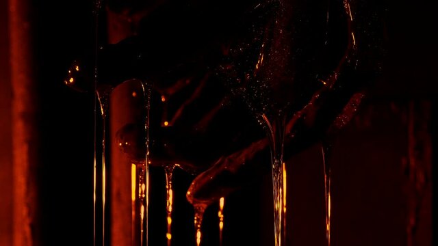 Light Flashes On Slimy Alien Being In The Dark