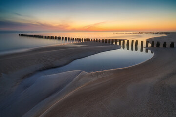 View of the beach on the Baltic Sea, Chałupy, Hel peninsula, Poland