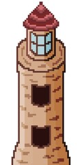Lighthouse pixel art. Pixel lighthouse. Retro graphic art. Icon Lighthouse.