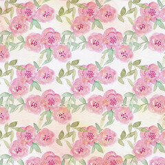 Watercolor roses pattern. Hand draw vintage roses pattern