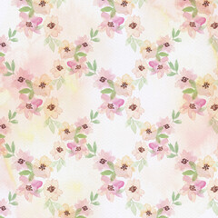 Watercolor floral pattern. Floral background. Gentle colors. Female pattern. Handmade.