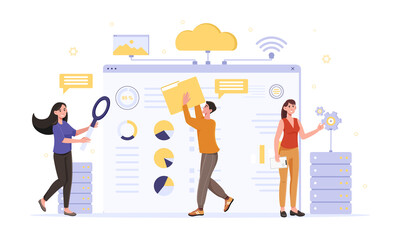 Cloud computing, web hosting, web services concept