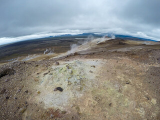 Hverir Geothermal Area in North Iceland, Europe