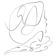 image of a pretty girl drawn with a few sloppy lines