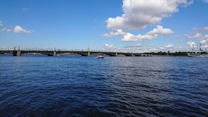Obraz premium View from boat trip in Neva river
