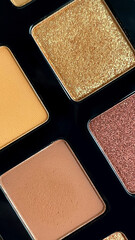 Closeup shot bronze eye shadows