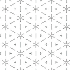 Geometry abstraction triangles . Snowflakes. Pattern . Seamless pattern with stars .