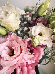 Beautiful bouquet of flowers background. Wallpaper for telephone. Floral background texture.