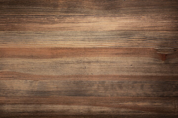 Aged wooden background of table or wall texture. Brown wood tabletop