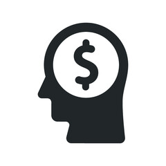 Money on mind icon