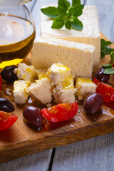 Greek feta cheese with olives