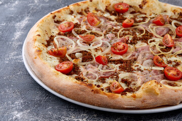 pizza on the wooden background