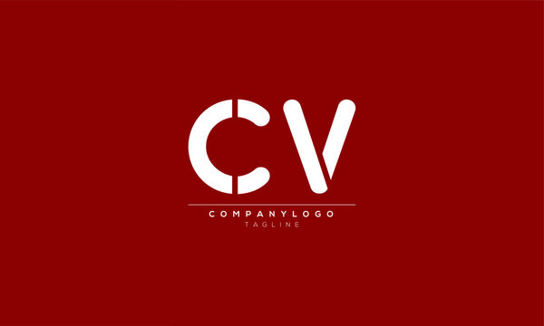 cv vc c and v Abstract initial monogram letter alphabet logo design