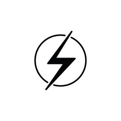 Lightning bolt with circle logo unique image