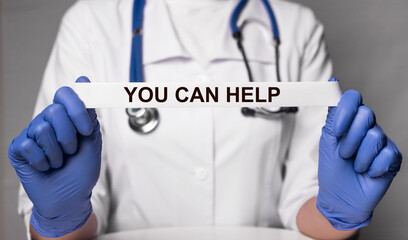 You can help text on paper in doctor hands