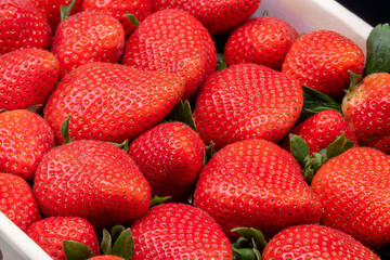 Sweet,fresh ripe perfect red strawberry close-up shot.