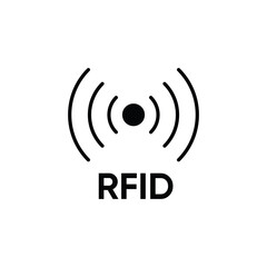 Rfid tag icon radio frequency identification image